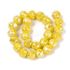 Нити из непрозрачных круглых бусин из стекла с цветным покрытием ab&nbsp;EGLA-T029-8mm-12A-08