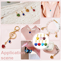 28 pendentif décoratif en verre à facettes en forme de cœur&nbsp;HJEW-PH02040