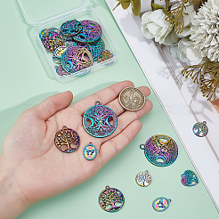 30 шт. 6 стиля полые подвески из сплава радужного цвета&nbsp;FIND-PH0027-91