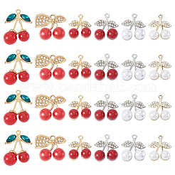 24 stücke 6 stile legierung strass anhänger&nbsp;FIND-TA0009-74