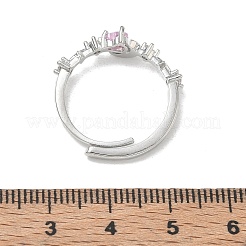 Bagues en laiton avec zircone cubique de micro pave&nbsp;CU-CBADE6A-02B-P