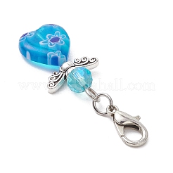 Decorazioni pendenti in vetro galvanizzato e lavorazione a lume millefiori fatta a mano&nbsp;HJEW-JM03600-01
