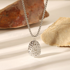 Женские ожерелья с кованой каплевидной подвеской из нержавеющей стали 304 ZG3175-2