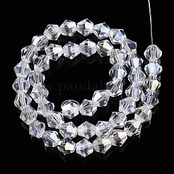 Прозрачные стеклянные бусины гальваническим пряди&nbsp;EGLA-TACDZ0005-6mm-03B