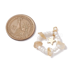 Кусочки натурального цитрина и подвески из стеклянных семян&nbsp;PALLOY-MZ00184-04