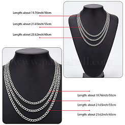 Collier chaîne cubaine en acier inoxydable 304 (1 pièce) pour homme et femme&nbsp;NJEW-BM0001-08D