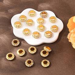 Большая дыра сплава цинка проложить Grade A Кристалл Rhinestone RONDELLE бусы ALRI-O007-G01