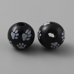 Perles en bois imprimées&nbsp;WOOD-WH0025-77B