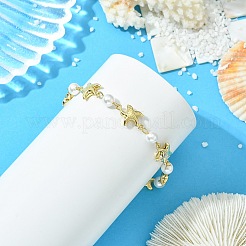 Bracelet à maillons en acier inoxydable 304 et perles de nacre (4 pièce) pour femme&nbsp;BJEW-JB13815