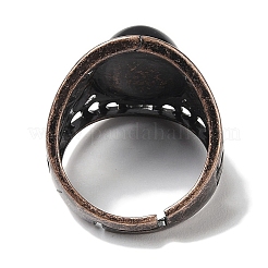 Овальные регулируемые кольца с натуральными драгоценными камнями RJEW-K271-06R