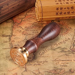 Поделки письмо записки латунь сургучной печати штампы и наборы деревянной ручкой&nbsp;AJEW-PH0010-S