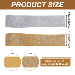 2 рулон 2-х цветных блестящих полиэстеровых репсовых лент OCOR-AR0001-55