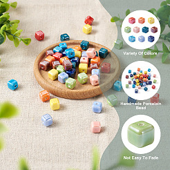50 шт. нитка фарфоровых бусин ручной работы в 10 стилях&nbsp;PORC-FW0001-03