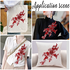 Blumen-Polyester-Stickerei zum Aufnähen von Applikationen&nbsp;DIY-WH20010-38C