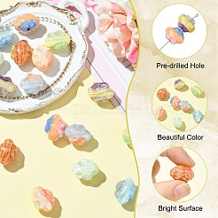 16шт 8 цвета двухцветные прозрачные акриловые бусины&nbsp;OACR-CJ0002-53