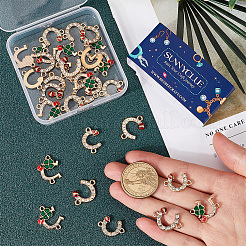 36 шт. 3 стиля сплав кристалл горный хрусталь божья коровка соединительные подвески&nbsp;FIND-SC0012-65