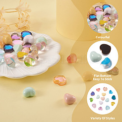 60 шт. 15 стиля прозрачных и непрозрачных смоляных кабошонов CRES-CD0001-06