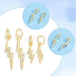 12pcs 2 styles pendentifs en laiton micro pavé de zircone cubique&nbsp;KK-BBC0028-10