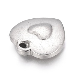 変色しにくい304ステンレススチールペンダント  ハート  ステンレス鋼色  17x16x3.5mm  穴：1.6mm&nbsp;STAS-H117-22P