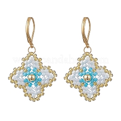 3 пара серег с цветочным креплением из стеклянного бисера ручной работы EJEW-MZ00578