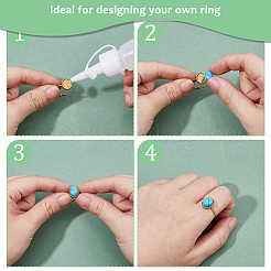 8 шт. 4 стиля ионного покрытия (IP) 304 нержавеющая сталь овальное кольцо манжеты компоненты&nbsp;RJEW-DC0001-18