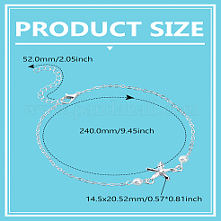 1 шт. браслеты на ногу из сплава с морскими звездами и пластиковым жемчугом&nbsp;AJEW-LP0007-56