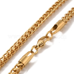 Ионное покрытие (ip) 304 нержавеющая сталь пшеничная цепь ожерелья для женщин мужчин BJEW-Q341-13G