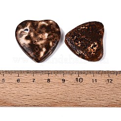 天然の樹皮アゲートビーズ  ハート  26~30x28~32x6~7mm  穴：1.6~2.5mm&nbsp;G-Q606-89