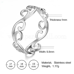 ブランチ304ステンレススチール指輪  ステンレス鋼色  5.5mm  内径：17mm&nbsp;FS-WG833A8-01