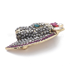 Броши из сплава в виде головы лошади со стразами&nbsp;LS-JEWB-E041-18AB-01