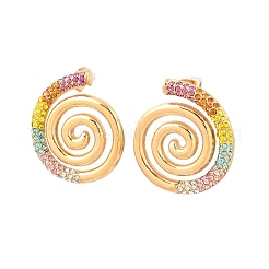 Boucles d'oreilles à clous en acier inoxydable 304 à spirale vortex pour femmes&nbsp;EJEW-F406-02B-G02