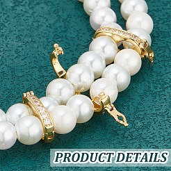 6 шт. застежки-крутилки из латуни с микропаве из кубического циркония&nbsp;ZIRC-UN0001-08G