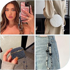 Сердечные акриловые и смоляные бусины мобильные ремни HJEW-PH01878