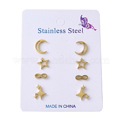 Комплекты сережек из нержавеющей стали 304 EJEW-S248-05B-G