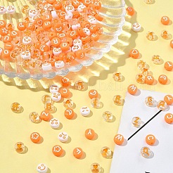 200 шт. плоские круглые акриловые эмалевые бусины MACR-FS0001-88