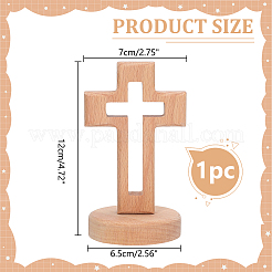 Statuette di croce in legno ornamenti&nbsp;DJEW-WH0016-75