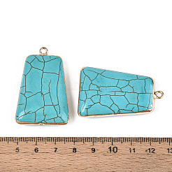 Трапециевидные подвески из окрашенной синтетической бирюзы&nbsp;TURQ-T004-19