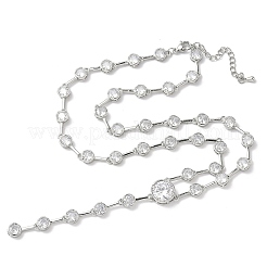 Ожерелья из латуни с прозрачными кубическими цирконами и паве&nbsp;NJEW-G183-06P-02