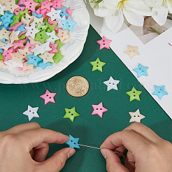 Пуговицы из смолы 300шт 5 цвета&nbsp;DIY-CY0002-22A