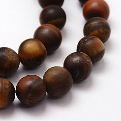 Матовые натуральные тигровые глазки G-F364-18-10mm