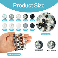 200 шт. 10 круглых стеклянных бусин&nbsp;DIY-TA0009-86A