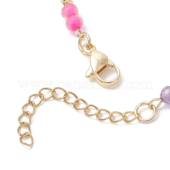 Браслеты-цепочки из натуральных смешанных драгоценных камней с бусинами BJEW-JB12629