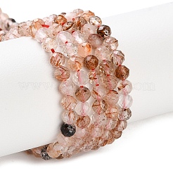 Нити бусин из натурального черного золота с рутилированной кварцевой крошкой G-N342-21B-01