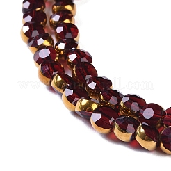 Стеклянные бусины с гальваническим покрытием  EGLA-Q128-02A-FP03