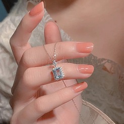 Женские кулоны в виде флаконов духов с прямоугольной подвеской из латуни и стразами&nbsp;FS-WG20949-01