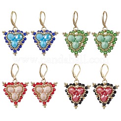 Стекло бисер болтающиеся серьги EJEW-MZ00331