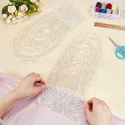 Parches de tela para coser con bordado de flores de plástico&nbsp;PATC-WH0008-252