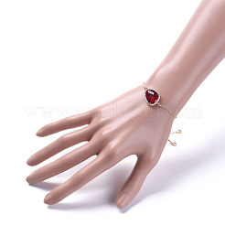 Bracelets en zircone cubique à micro-cuivré en laiton réglable&nbsp;BJEW-JB05017-M