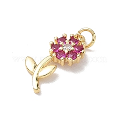 Pendentifs avec zircon cubiques à micro-pavés en laiton&nbsp;KK-L268-029G-02