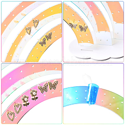 Ohrring-Organizer-Ausstellungsständer aus Acryl in Laser-Optik in Regenbogenform&nbsp;AJEW-WH20020-150